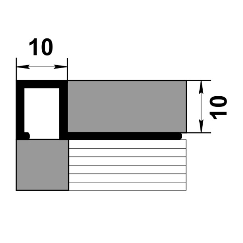 Профиль для плитки алюминий ПК 11-10