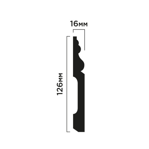 Плинтус ПОЛИСТИРОЛ HI WOOD 126мм х 16мм